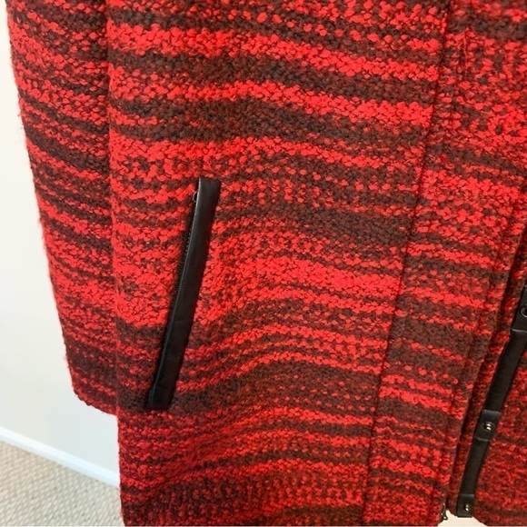 Mackage Marled Wool Blend Leather Trim Coat - Picture 5 of 14